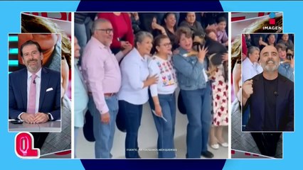 Un lomito se coló en la foto de la gobernadora Delfina Gómez