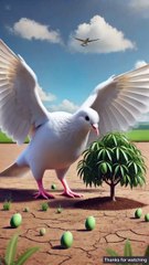 The pigeon and the monkey plant a mango tree and then eat it happily 😭 #ai #pigeon #monkey #mango