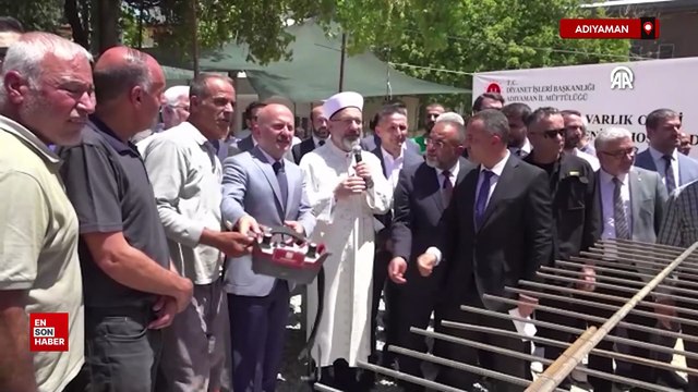 Diyanet İşleri Başkanı Erbaş, cami açılışı ve temel atma töreninde konuştu