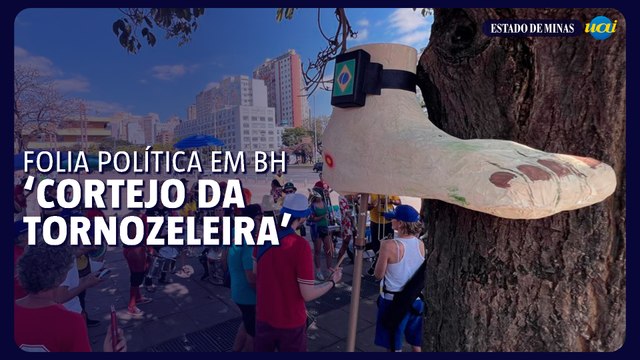 ‘Cortejo da Tornozeleira’: blocos de carnaval celebram tornozeleira de Bolsonaro em BH