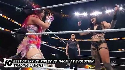 Top 10 Moments from IYO SKY vs. Rhea Ripley vs. Naomi  Triple Threat Match at WWE Evolution - WWE