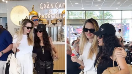Salma Hayek y Angelina Jolie toman "el lechero", la tradicional bebida de Veracruz y así lo disfrutaron