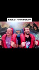 Hilarious Reaction of Two Friends on a Slingshot Amusement Park Ride