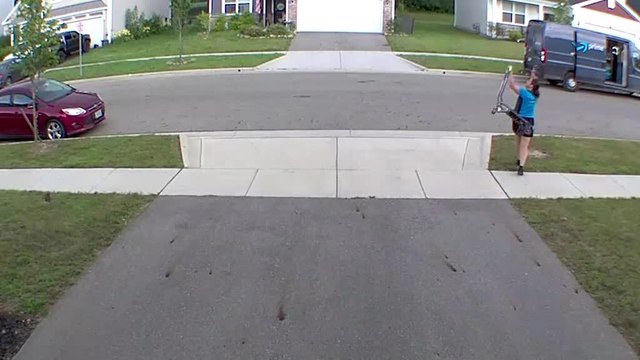 Delivery Woman Dodges Bird Attack and Escapes