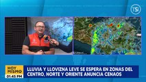 Lluvia y Llovizna leve se espera en zonas del centro, norte y oriente anuncia CENAOS