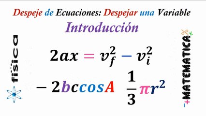 Despeje de ecuaciones - Introducción