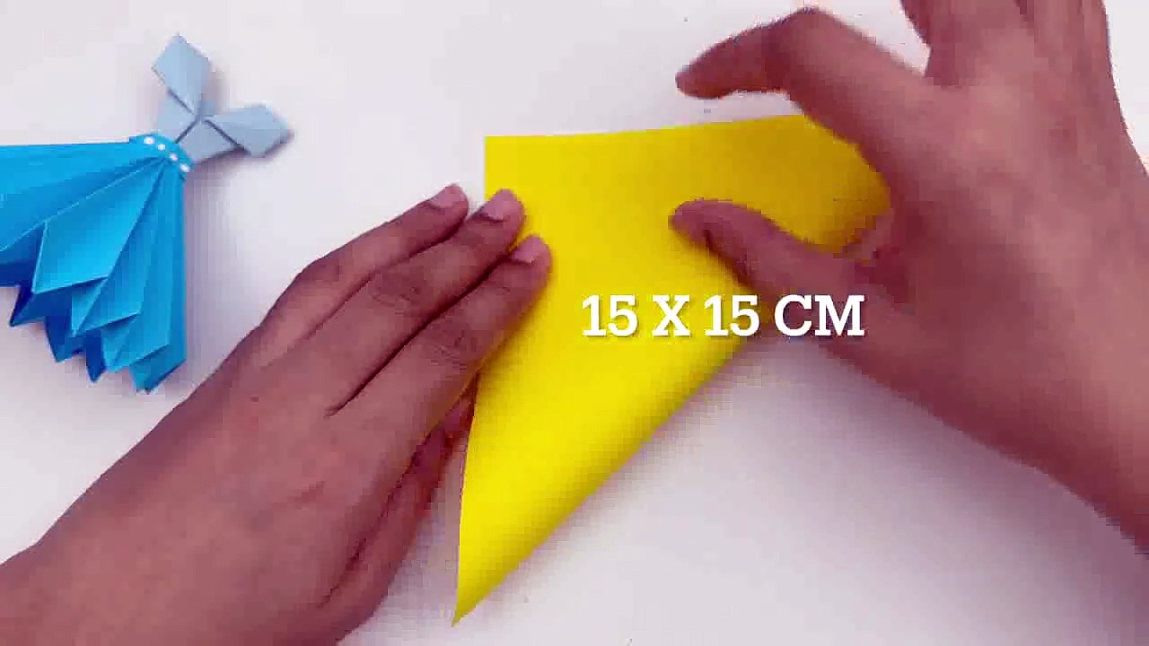 How to Make MINI PAPER DRESS for Kids - Origami - 2