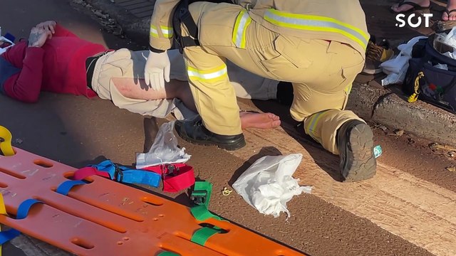 Motociclista fica ferido após colisão com BMW no Bairro Cascavel Velho