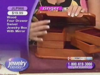 JLP966 - Wood 4 Drawer Swivel Jewelry Box