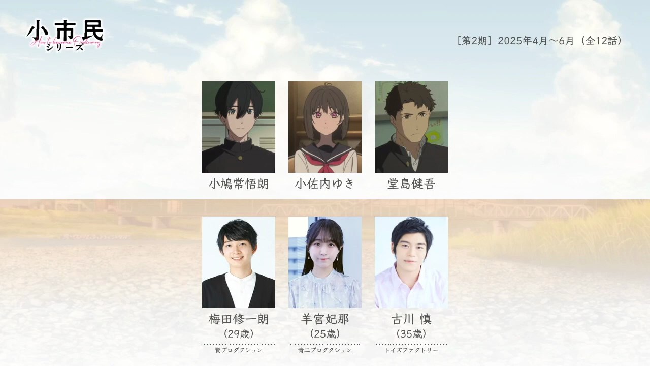 小市民シリーズ(2期)の声優さんたちは、こんな顔！