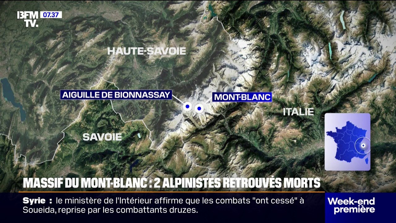 Deux alpinistes retrouvés morts dans le massif du Mont-Blanc