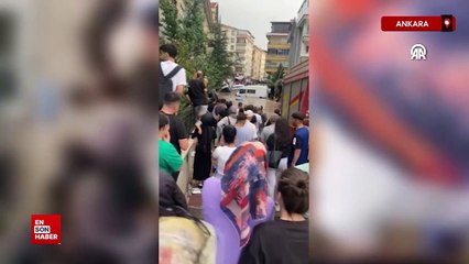 Ankara'da düğün hazırlığı yapan çocuklar su baskınına yakalandı