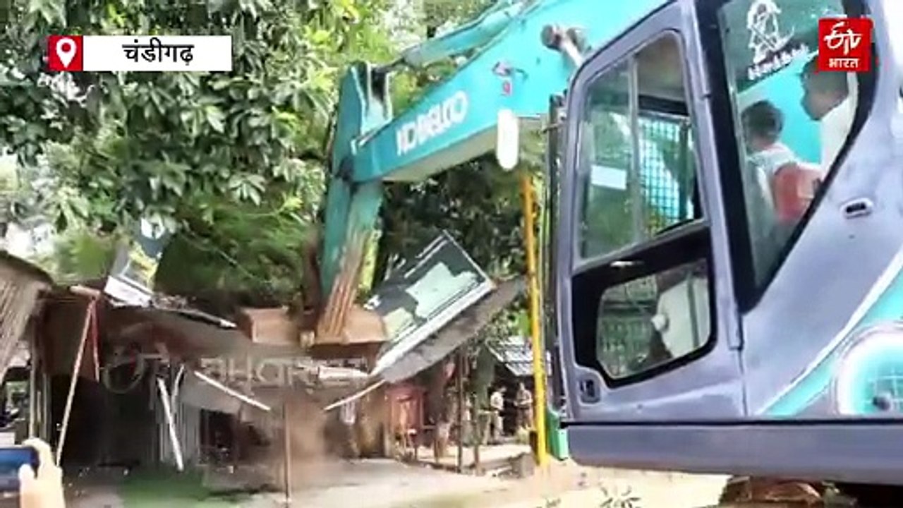 चंडीगढ़ फर्नीचर मार्केट पर चला बुलडोजर, प्रशासन ने अवैध दुकानें तोड़ी, 1000 जवान तैनात