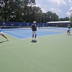 Emma practicing with Rybakina in Washington DC 19th July