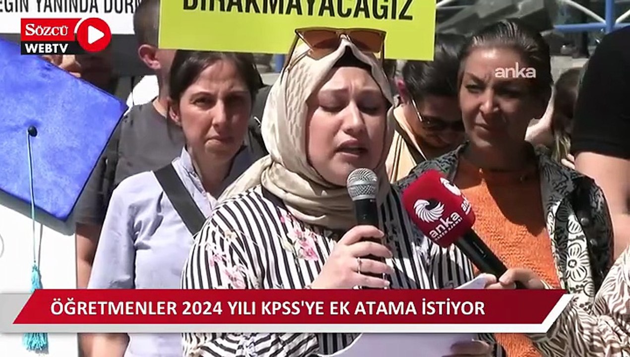 2024 yılı KPSS'ye ek atama isteyen öğretmenler: "2024 KPSS puanıyla, en az ücretli öğretmen kadar ek atama yapılsın"