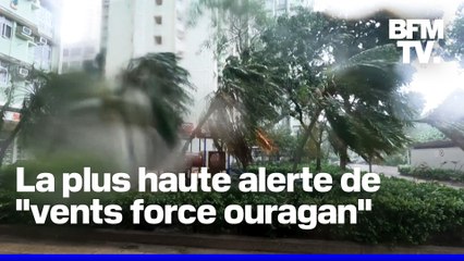 Le typhon Wipha passe près de Hong Kong et génère des vents violents