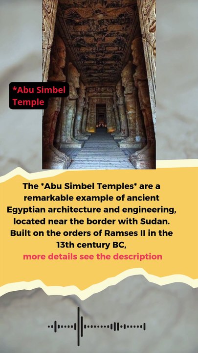 Abu Simbel Temple is a masterpiece of ancient Egyptian architecture and engineering