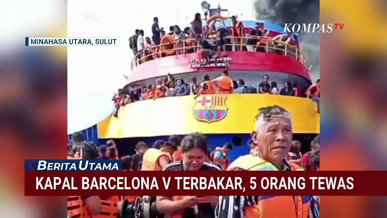 Terbaru, 5 Orang Tewas saat Kebakaran Kapal Barcelona V Terbakar di Perairan Sulawesi Utara