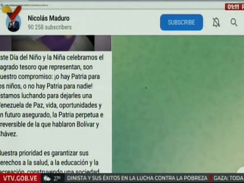 Pdte. Nicolás Maduro: Este Día del Niño y la Niña celebramos el sagrado tesoro que representan