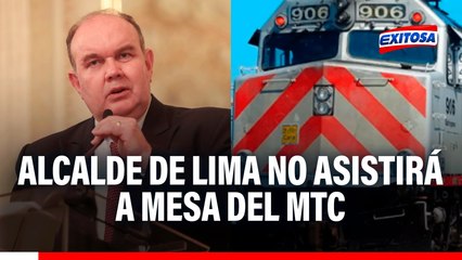 RLA no asistirá a mesa del MTC sobre tren Lima-Chosica. "Recién se ha aprobado la donación"