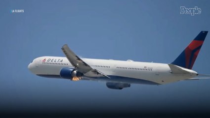 Delta Flight's Engine Bursts into Flames Shortly After Takeoff from Los Angeles Airport: Watch