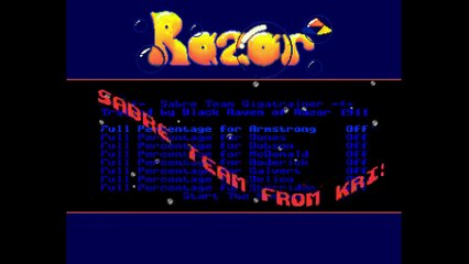 Amiga Trainer Intro Sabre Team by Razor 1911 (1992)