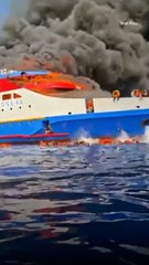 Ferry Bursts into Flames with 280 Passengers Onboard, Forcing Many to Jump into the Sea to Escape Inferno