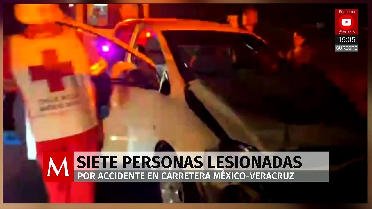 Accidente en la carretera México-Veracruz deja siete heridos