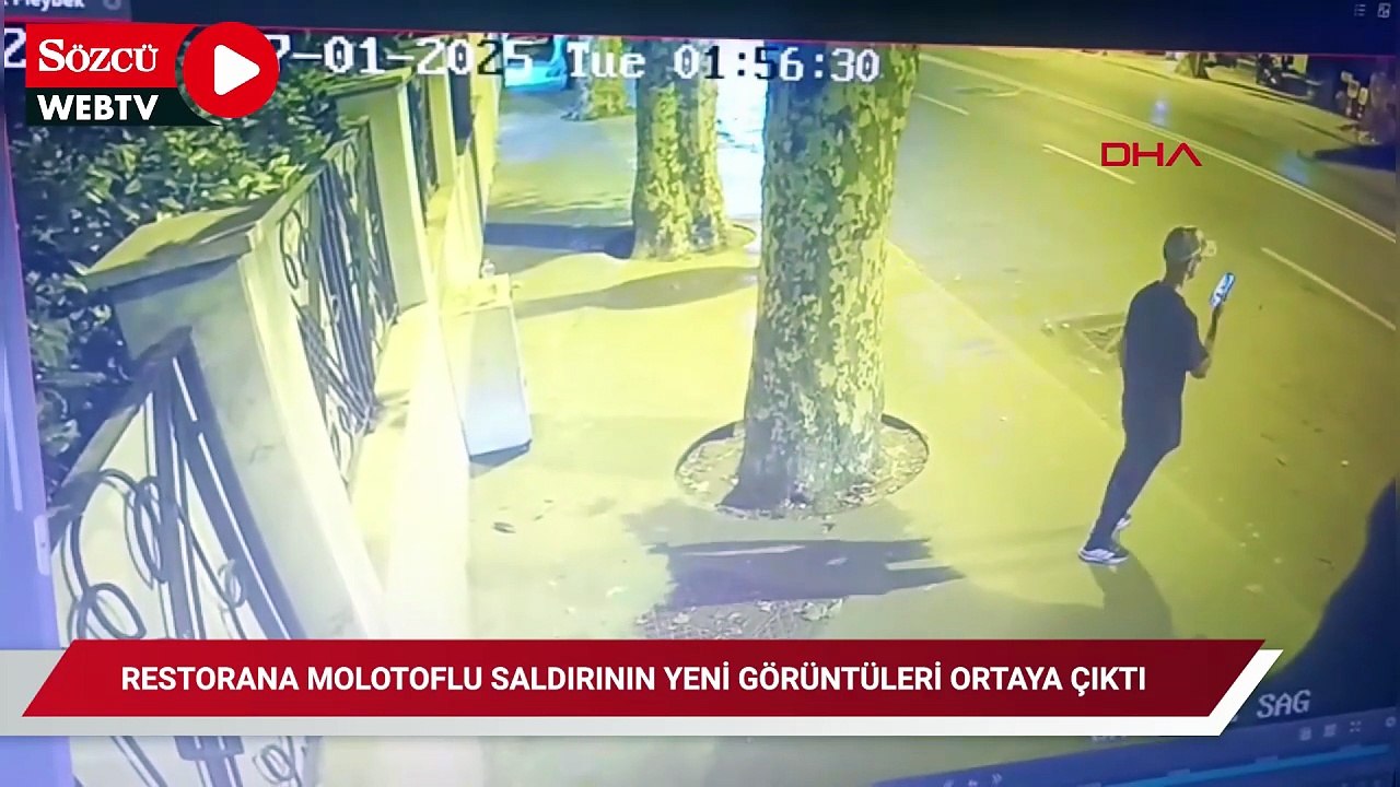 Sarıyer'de restorana molotoflu saldırının yeni görüntüleri ortaya çıktı