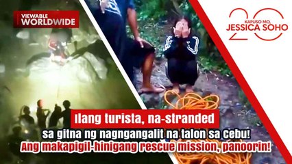 Ilang turista, na-stranded sa gitna ng nagngangalit na talon sa Cebu! | Kapuso Mo, Jessica Soho