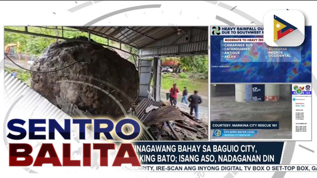 Ilang lugar sa Cordillera region, apektado ng landslides; isang aso, patay habang isang sasakyan nasira matapos madaganan ng malaking bato