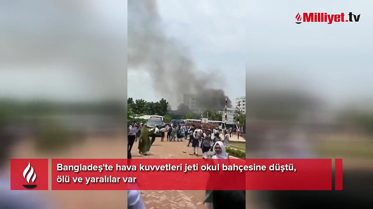 Bangladeş'te eğitim uçağı okul bahçesine düştü: Ölü ve yaralılar var!