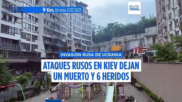 Ataques rusos con drones y misiles en Kiev dejan 1 muerto y varios heridos en plena propuesta de paz de Zelenski