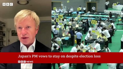 Japan Prime Minister Ishiba vows to stay on despite election loss | BBC News