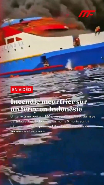 🚨🇮🇩🛥️ FLASH – Incendie meurtrier sur un ferry en Indonésie Un ferry transportant 280 passagers a pris feu au large de Sulawesi, en Indonésie 🔥🚢 👉 Au moins 5 morts sont à déplorer, selon un premier bilan. Les opérations de secours sont en cours.