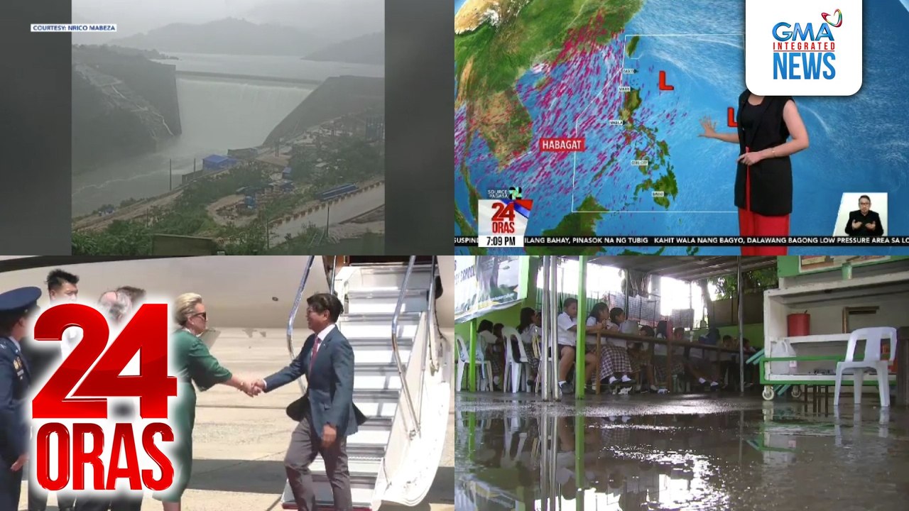 24 Oras: (Part 2) 2 LPA, mino-monitor sa loob ng PAR kasabay ng pag-iral ng Habagat; La Mesa at Wawa Dam, nasa above overflow level na, mga nasa low-lying areas, posibleng bahain; Pres. Marcos, tumutuloy sa Blair house na "guest house" ng..., atbp.
