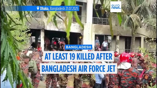 At least 31 killed after Bangladesh Air Force jet crashes into school in Dhaka