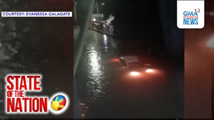 Sasakyan, tumirik sa hanggang dibdib na baha; Ilang empleyado, ni-rescue sa opisina | SONA
