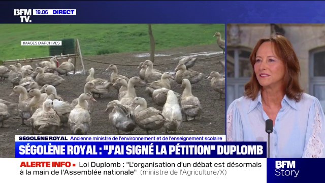 Loi Duplomb: Ségolène Royal affirme avoir signé la pétition contre cette loi particulièrement grave