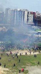 Bangladesh Air Force Jet crashes in a school campus