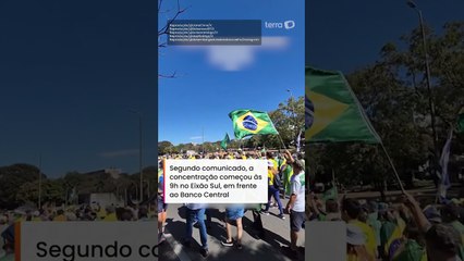 Bolsonaristas fazem ato em defesa de ex-presidente neste domingo em Brasília #shorts