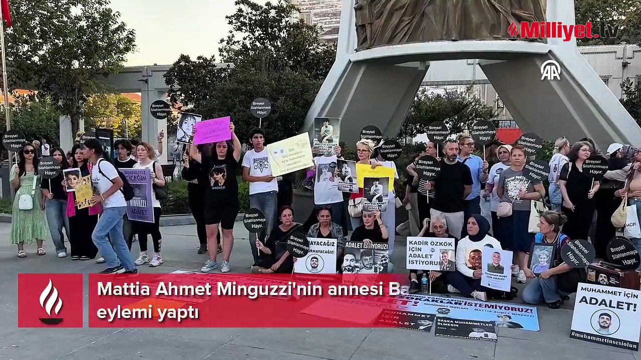 Mattia Ahmet Minguzzi'nin annesi Yasemin Minguzzi Bakırköy'de oturma eylemi yaptı