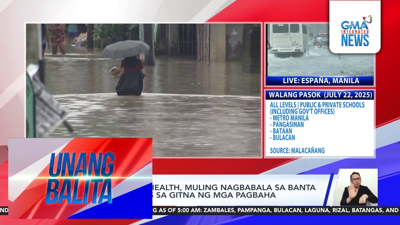 Department of Health, muling nagbabala sa banta ng leptospirosis sa gitna ng mga pagbaha | Unang Balita