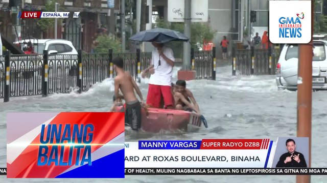 España Boulevard at Roxas Boulevard, binaha | Unang Balita