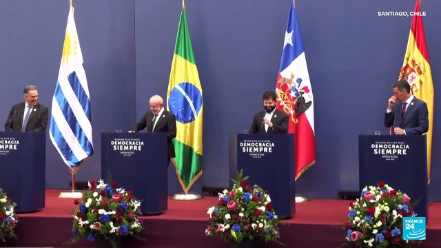 Mandatarios de Chile, España, Colombia, Uruguay y Brasil unen lazos en favor de la democracia