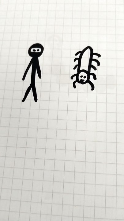 Mostro nero con ninja disegno 4