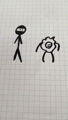 Mostro nero con ninja disegno 1