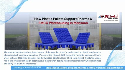 Plastic Pallets for Pharma & FMCG Monsoon Storage