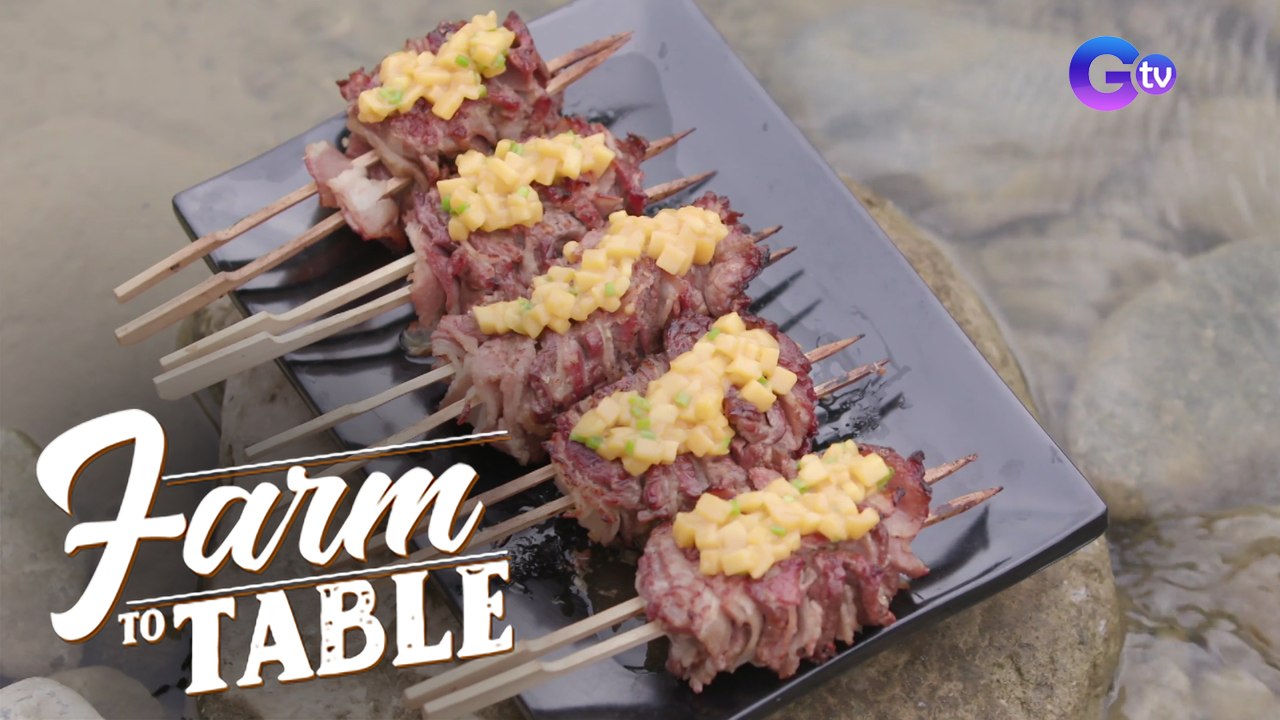 Chef JR Royol grills Beef and Bacon Skewers in Buyo The Farm and Villas! | Farm To Table
