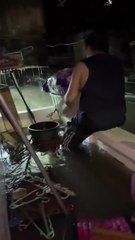 Quezon City, Philippines tonight. Apparently the flood water reached the 2nd floor of this house.